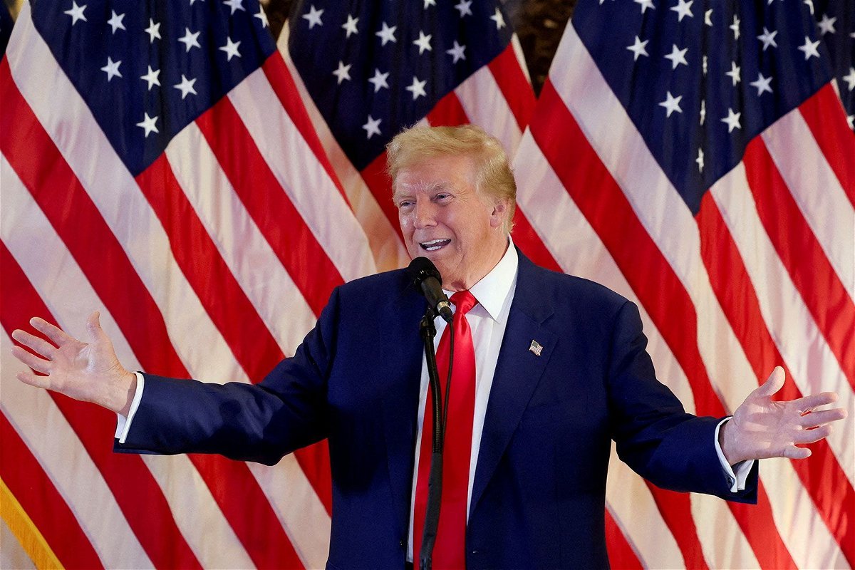 <i>Brendan McDermid/Reuters/File via CNN Newsource</i><br/>Screening materials have been sent to several candidates under consideration to be Donald Trump's running mate. Former President Donald Trump speaks during a press conference in New York City on May 31.