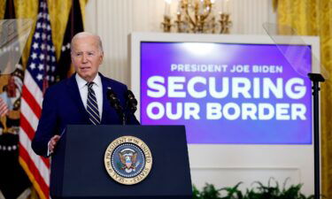 President Joe Biden delivers remarks on an executive order limiting asylum in the East Room of the White House on June 4
