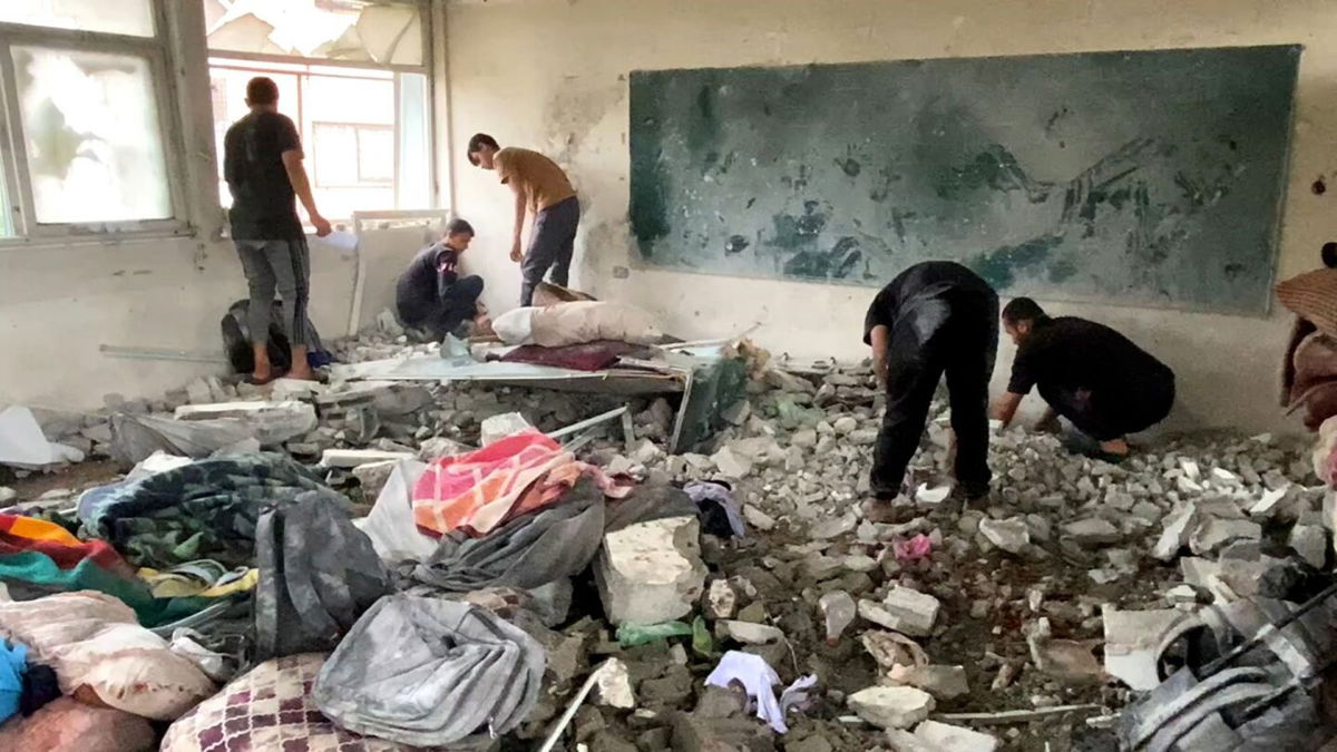 <i>CNN via CNN Newsource</i><br/>The aftermath of a deadly Israeli airstrike on a United Nations-run school in central Gaza on June 6.