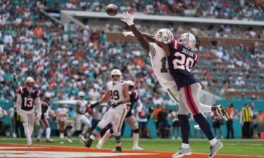 A 2023 game between the Miami Dolphins and New England Patriots. A class action suit challenging the legality of the NFL's Sunday Ticket package is set to have opening arguments on June 6.