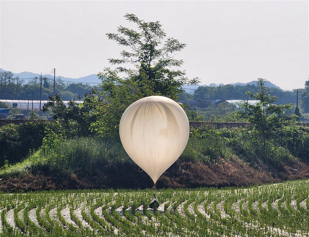 <i>Yonhap News Agency/Reuters/File via CNN Newsource</i><br/>A balloon believed to have been sent by North Korea