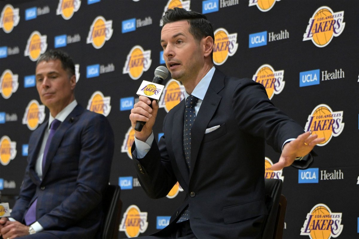 <i>Jayne Kamin-Oncea/USA Today/Reuters via CNN Newsource</i><br/>Former longtime NBA shooting guard JJ Redick was introduced June 24 as the Los Angeles Lakers’ next coach.