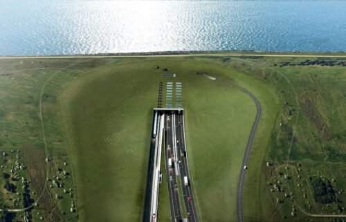 Denmark and Germany are building what will be the world's longest immersed tunnel. This rendering shows what it'll look like on the Danish side once complete.