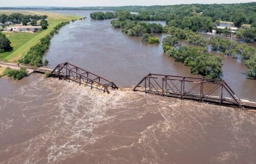 Flooding near South Dakota's Big Sioux River prompted water rescues on June 25.
