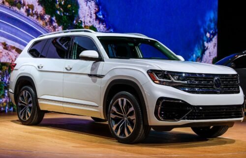 The 2021 Volkswagen Atlas SUV is presented at the Chicago Auto Show at McCormick Place in Chicago