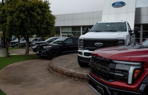 New Ford vehicles for sale at a dealership in Colma