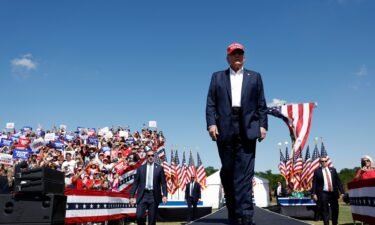 Former President Donald Trump arrives for campaign rally at Greenbrier Farms on June 28 in Chesapeake