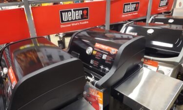 Weber Grills are offered for sale at a home improvement store on July 23