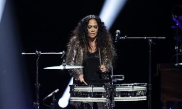 Sheila E. performs onstage at the Grammy Awards in February.