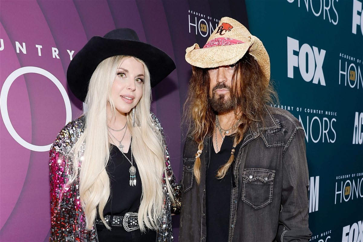 <i>Jason Kempin/Getty Images via CNN Newsource</i><br/>(From left) Firerose and Billy Ray Cyrus at the 2023 Annual Academy of Country Music Honors in Nashville.