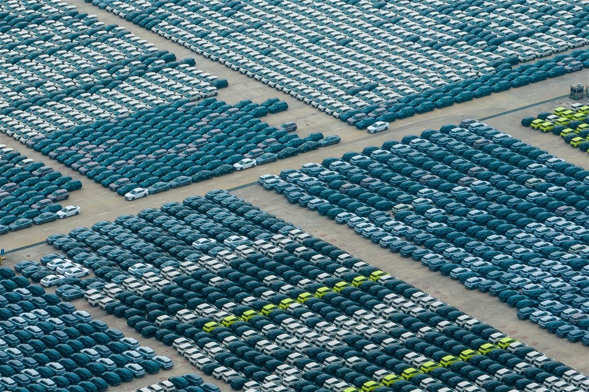 <i>VCG/AP via CNN Newsource</i><br/>BYD cars waiting for shipment at a port in Shenzhen
