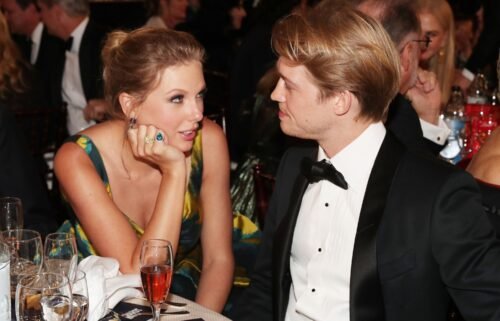 (From left) Taylor Swift and Joe Alwyn are seen here at the 2020 Golden Globe Awards in Beverly Hills.