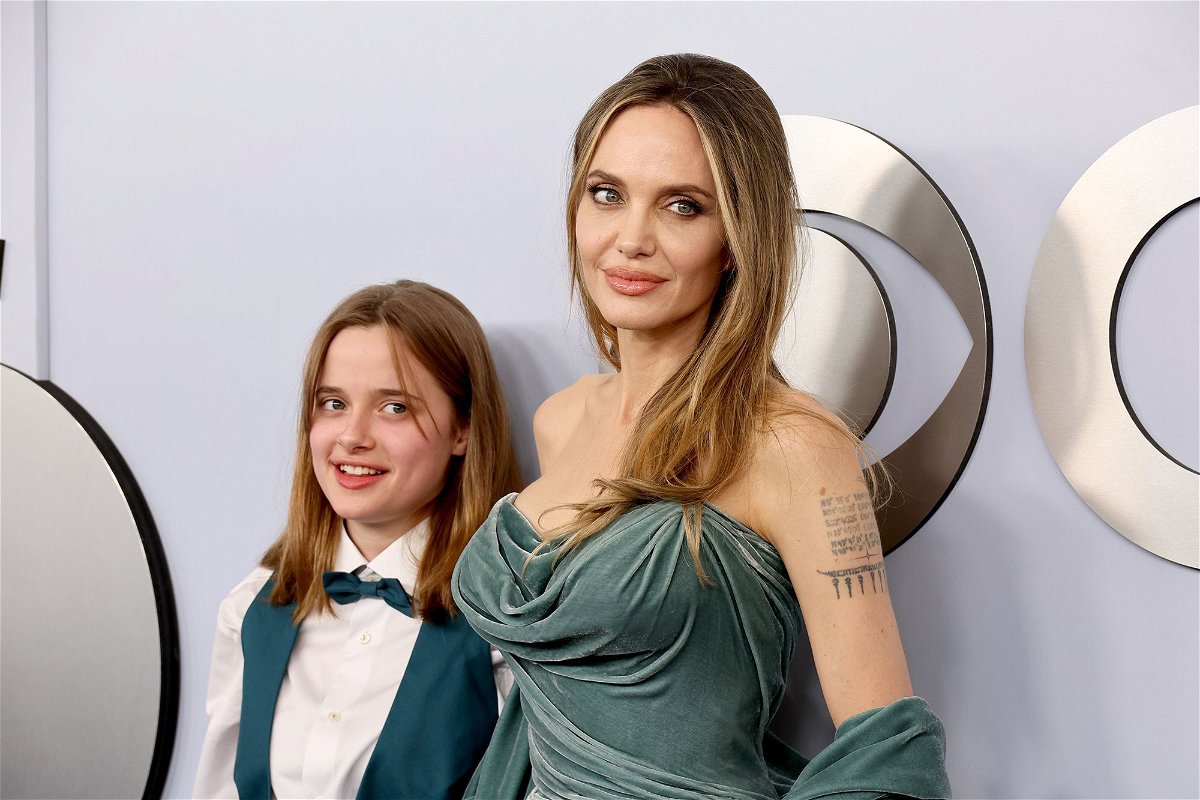 <i>Dia Dipasupil/Getty Images via CNN Newsource</i><br/>Angelina Jolie and daughter Vivienne at the Tony Awards on June 16.