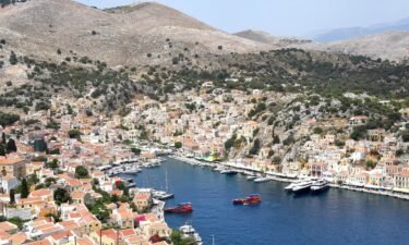 The island of Symi in Greece where British TV doctor Michael Mosley died.