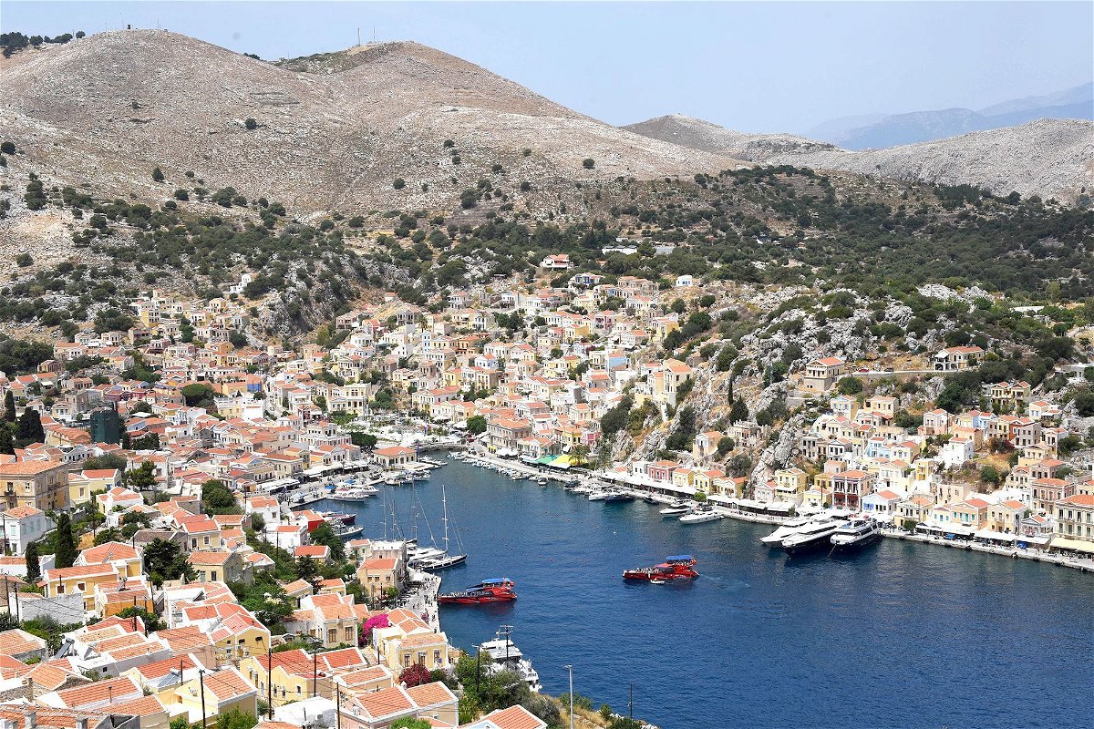 <i>Lefteris Damianidis/Reuters via CNN Newsource</i><br/>The island of Symi in Greece where British TV doctor Michael Mosley died.