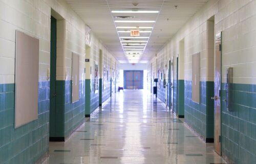 An empty hallway at Sunset Canyon Elementary School in the Paradise Valley School District