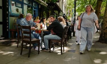 A restaurant in Covent Garden in London is pictured on June 17. UK inflation slowed to 2% in May.