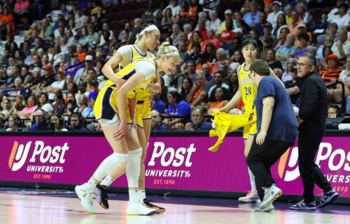 Los Angeles Sparks forward Cameron Brink was helped off the court on Tuesday after sustaining an injury.