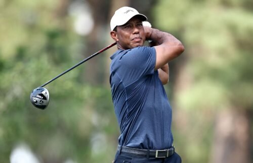 Tiger Woods plays a shot from the 11th tee during the second round of the 2024 US Open at Pinehurst. The PGA Tour announced on June 18 it had created a special exemption for Woods alone