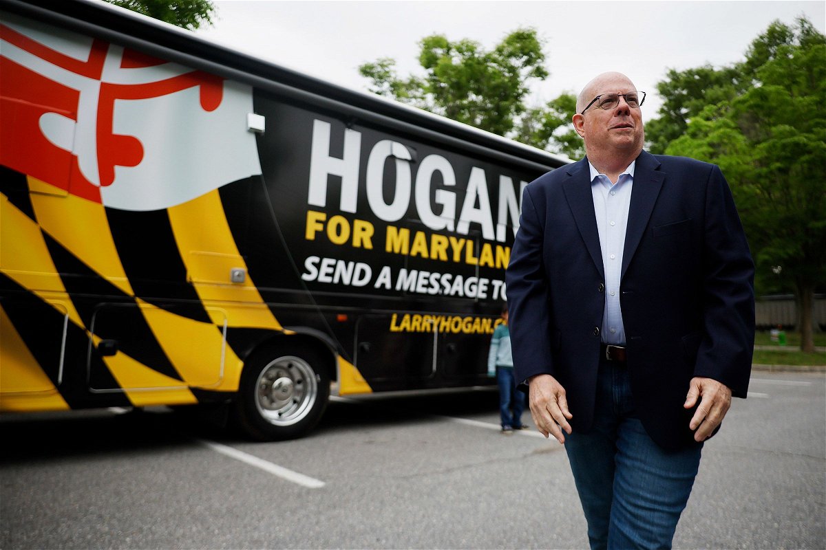 <i>Chip Somodevilla/Getty Images via CNN Newsource</i><br/>Maryland Republican Larry Hogan seen here on May 14