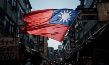 Taiwan's flag seen at a market in Kaohsiung on January 10