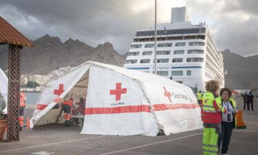 Migrants were helped by emergency staff members at Santa Cruz de Tenerife's pier