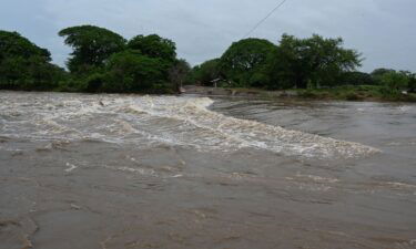 View of the flooding of the Goascaran river in El Cubulero community