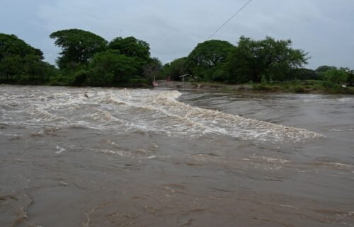 View of the flooding of the Goascaran river in El Cubulero community