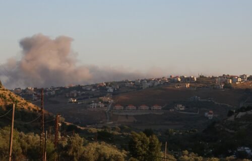 Smoke rises after Israeli army carries out attacks on al Khiam region of Nabatieh Governorate