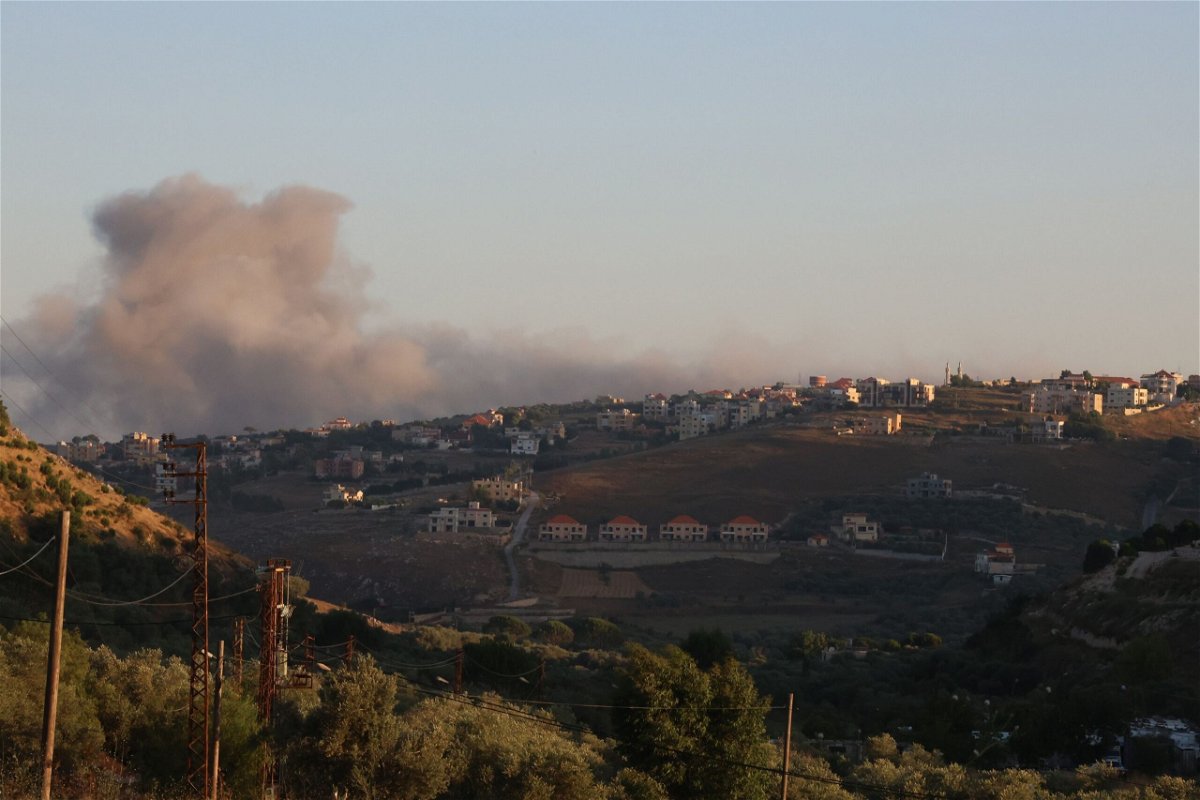 <i>Ramiz Dallah/Anadolu/Getty Images via CNN Newsource</i><br/>Smoke rises after Israeli army carries out attacks on al Khiam region of Nabatieh Governorate