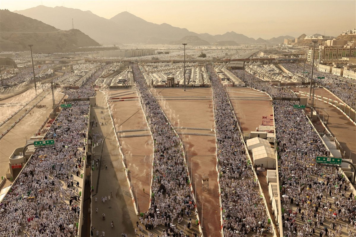 <i>Fadel Senna/AFP/Getty Images via CNN Newsource</i><br/>Muslim pilgrims arrive to perform the symbolic 'stoning of the devil' ritual as part of the hajj pilgrimage in Mina