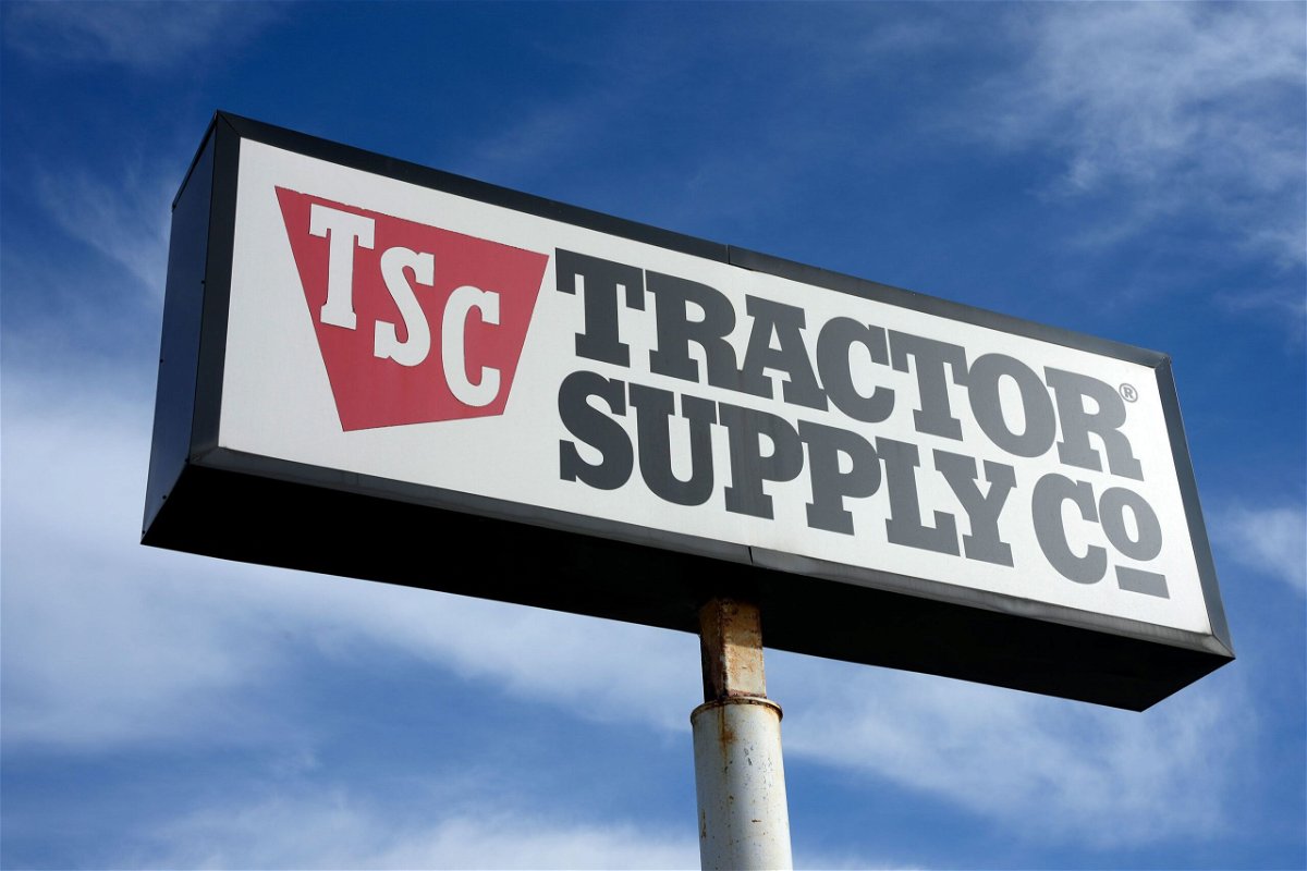 <i>Gene J. Puskar/AP via CNN Newsource</i><br/>A Tractor Supply Company sign is pictured in Pittsburgh in Feb.2023.