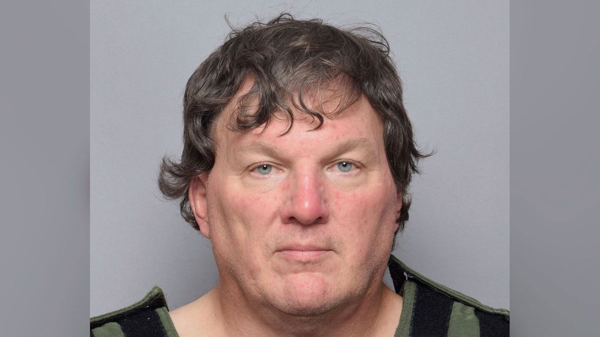 <i>Suffolk County Sheriff's Office/AP via CNN Newsource</i><br/>Rex Heuermann in booking image from the Suffolk County Sheriff's Office.