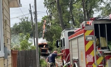 Omaha firefighters rescued a man stuck in a cherry picker after a hydraulic failure sparked a fire Thursday afternoon.
