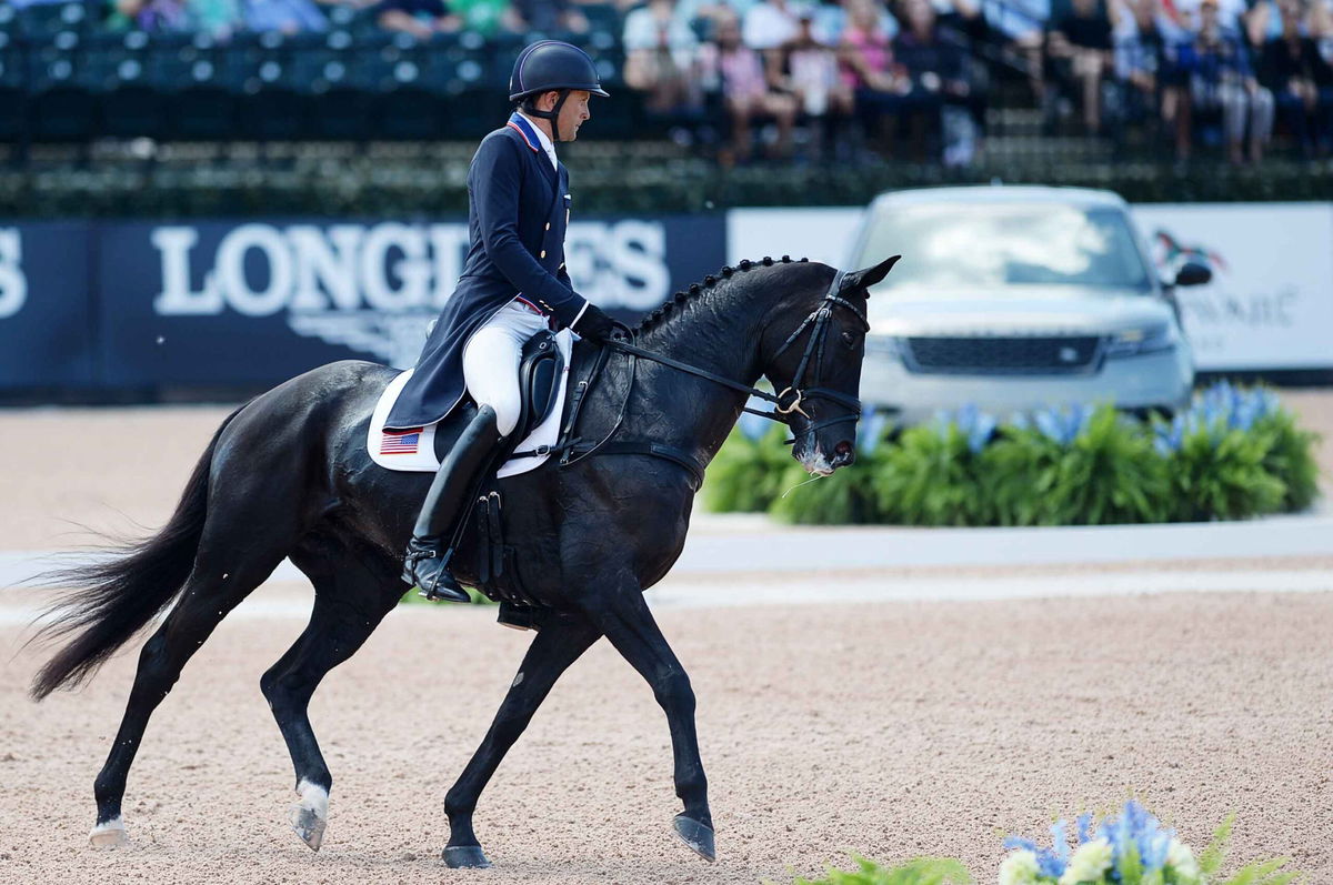 U.S. Olympic rider Boyd Martin rides Kyra over hurdles Sunday during the stadium jumping round at the Red Hills Horse Trials 2019.