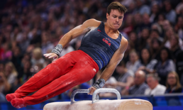 Brody Malone competes on the pommel horse during the men's U.S. Olympic Team Trials
