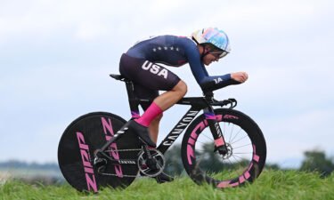 Chloe Dygert races the time trial at 2023 Worlds