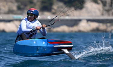 Daniela Moroz of the United States practices during a training session ahead of the Paris Olympic Games.