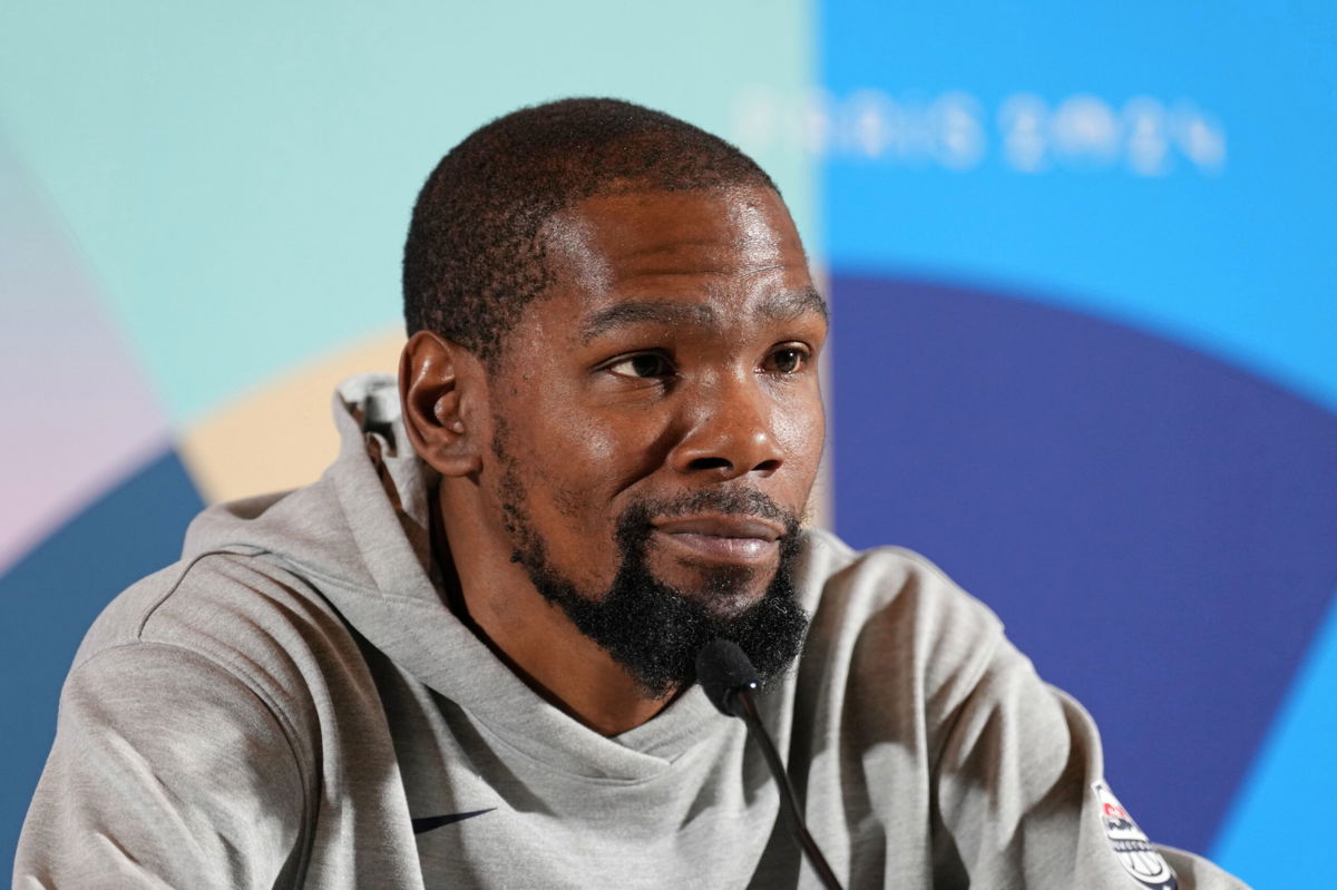 Kevin Durant at a pre-Olympics press conference