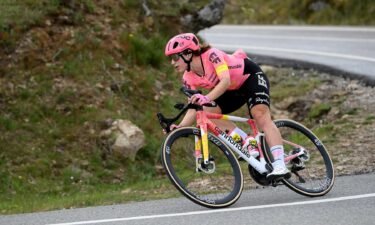Kristen Faulkner races in a road cycling event