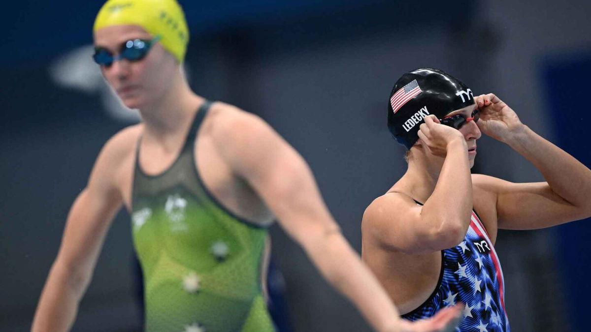 Ariarne Titmus and Katie Ledecky