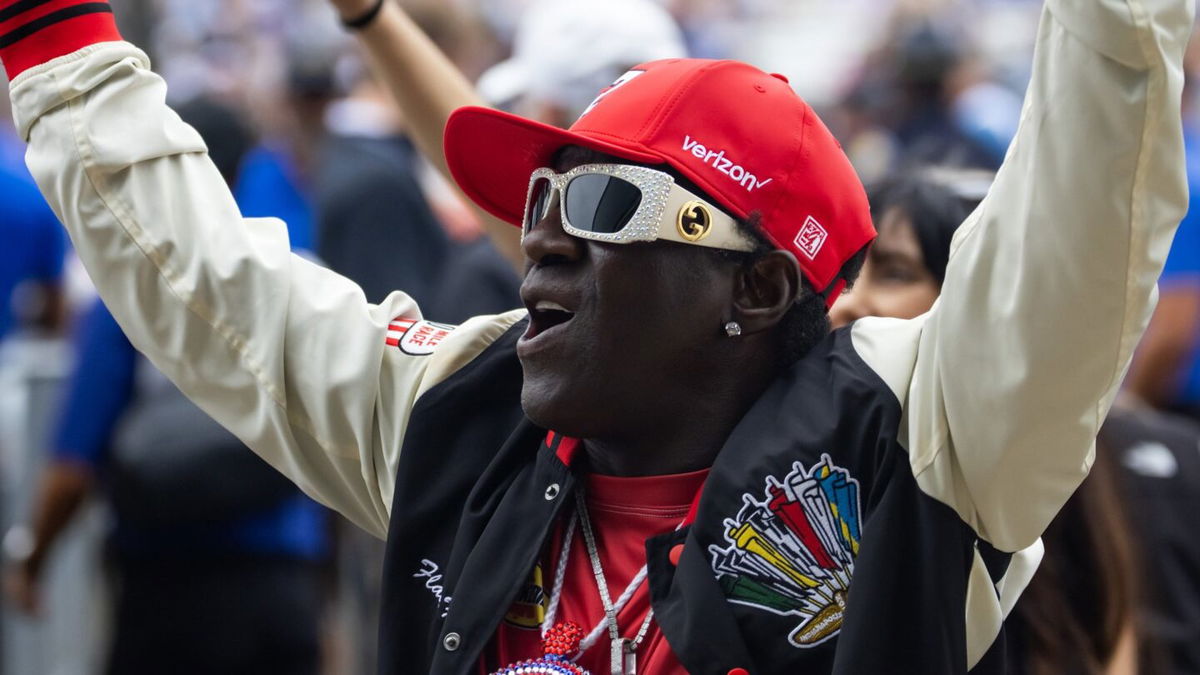 Flavor Flav prior to the Indycar Series Indianapolis 500 at Indianapolis Motor Speedway.