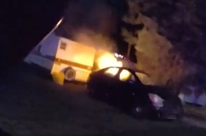 Bend Police officer's bodycam caught image of car ablaze; fire later determined to be arson.