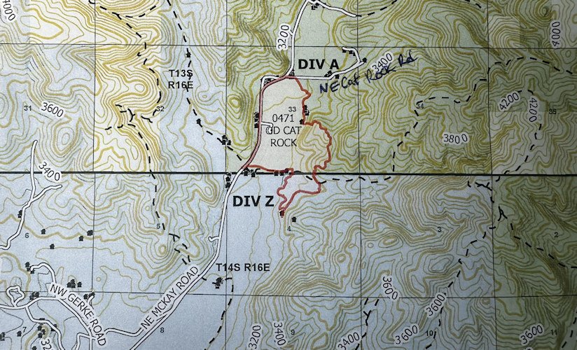 Cat Rock Fire perimeter map