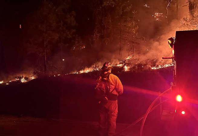 Night work on the Falls Fire