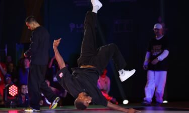 Jeffro of Team United States competes with Matita (not in frame) on Breaking - B-Boys Semifinals on Day 15 of Santiago 2023 Pan Am Games on November 04