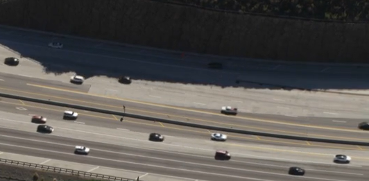 <i>KCAL/KCBS via CNN Newsource</i><br/>A mountain lion was struck and killed on northbound lanes of the 405 Freeway.