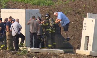The Kansas City Fire Department found and rescued a man trapped in a sewer pipe in Kansas City near Old Santa Fe Road.