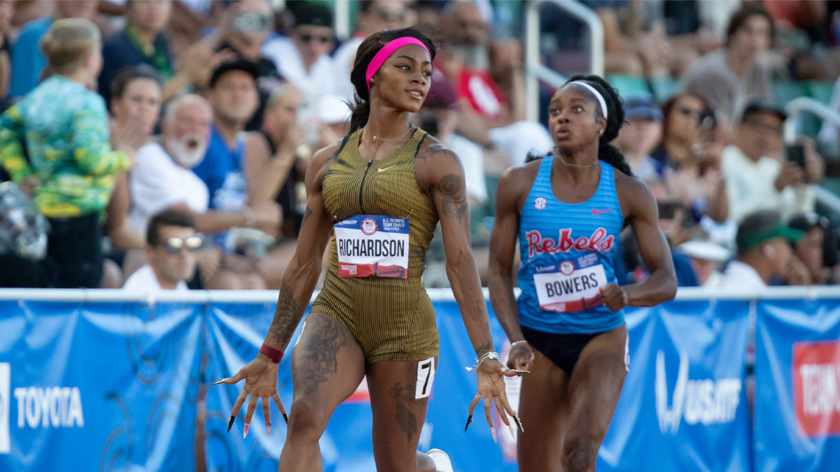 Sha'Carri Richardson wins the first round of the women’s 100m during day one of the U.S. Olympic Track and Field Trials on Friday