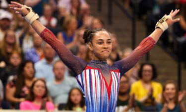 Hezly Rivera competes on the vault during the U.S. Olympic Gymnastics Team Trials at Target Center.